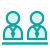 teal two person professional meeting icon