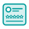 teal E-review five star icon