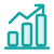 bar graph with increasing growth arrow icon