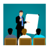 speaker holding a meeting icon