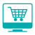 icon showing teal desktop screen with shopping cart displayed