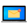 laptop mail on screen icon