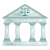 old roman type architecture courthouse icon teal
